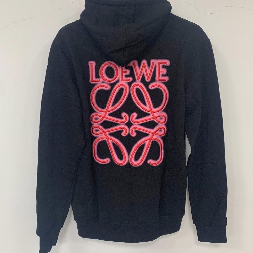 loewe Black Embroidered hoodie